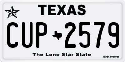TX license plate CUP2579