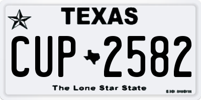 TX license plate CUP2582