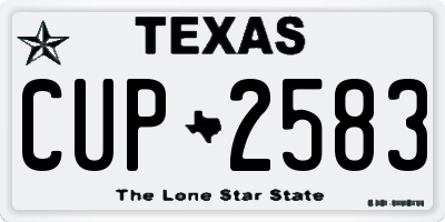 TX license plate CUP2583