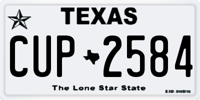 TX license plate CUP2584