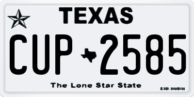 TX license plate CUP2585