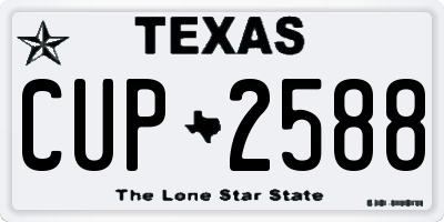 TX license plate CUP2588