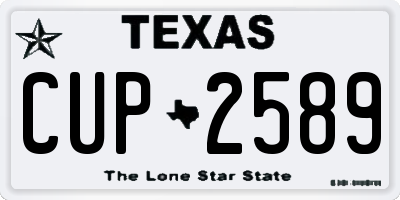 TX license plate CUP2589