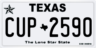 TX license plate CUP2590