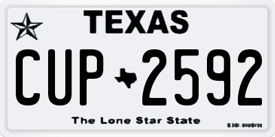TX license plate CUP2592