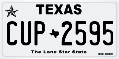 TX license plate CUP2595