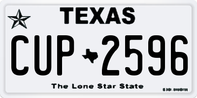TX license plate CUP2596