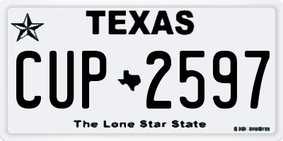TX license plate CUP2597