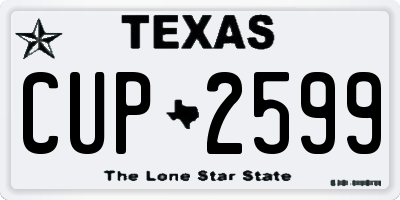 TX license plate CUP2599