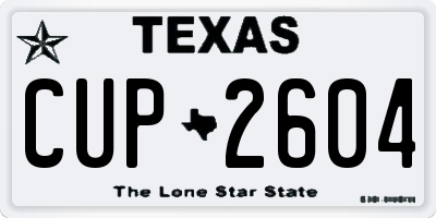 TX license plate CUP2604