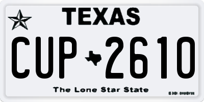 TX license plate CUP2610