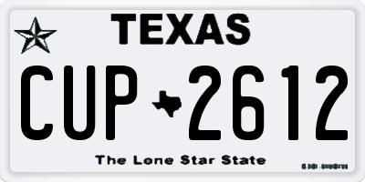 TX license plate CUP2612