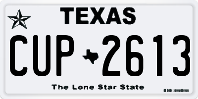 TX license plate CUP2613