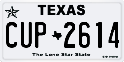 TX license plate CUP2614
