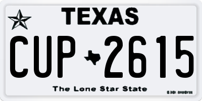 TX license plate CUP2615