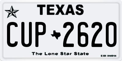 TX license plate CUP2620