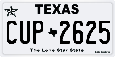 TX license plate CUP2625