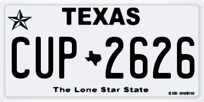 TX license plate CUP2626