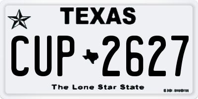 TX license plate CUP2627