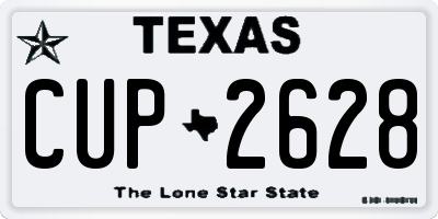 TX license plate CUP2628