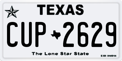 TX license plate CUP2629
