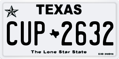 TX license plate CUP2632