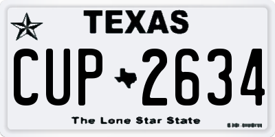 TX license plate CUP2634