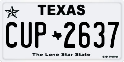 TX license plate CUP2637