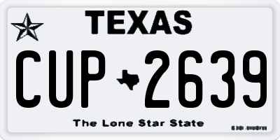 TX license plate CUP2639