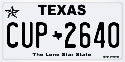 TX license plate CUP2640