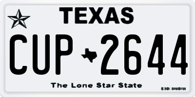 TX license plate CUP2644