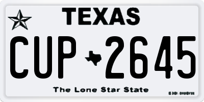 TX license plate CUP2645
