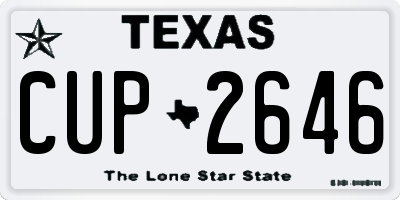 TX license plate CUP2646