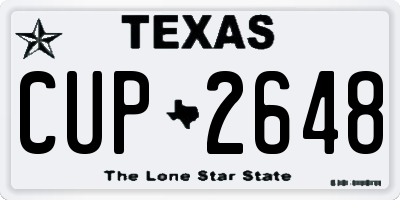TX license plate CUP2648