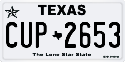 TX license plate CUP2653