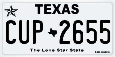 TX license plate CUP2655