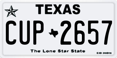 TX license plate CUP2657