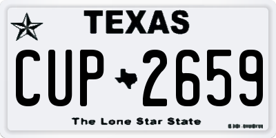TX license plate CUP2659