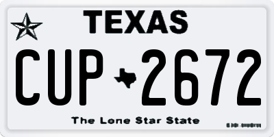 TX license plate CUP2672