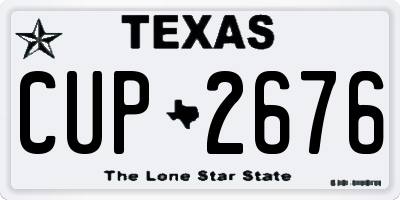 TX license plate CUP2676