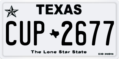 TX license plate CUP2677