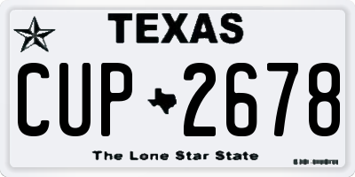 TX license plate CUP2678