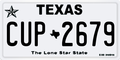 TX license plate CUP2679