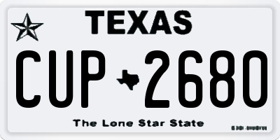 TX license plate CUP2680