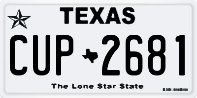 TX license plate CUP2681