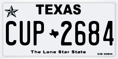 TX license plate CUP2684