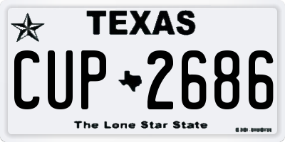 TX license plate CUP2686