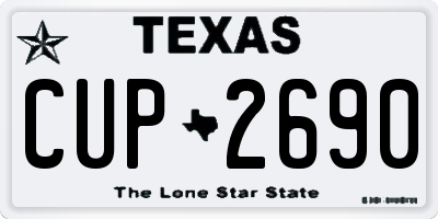 TX license plate CUP2690