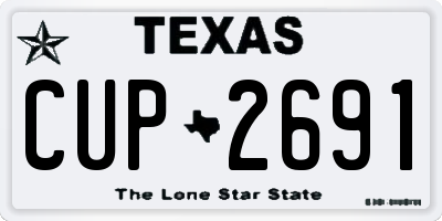 TX license plate CUP2691