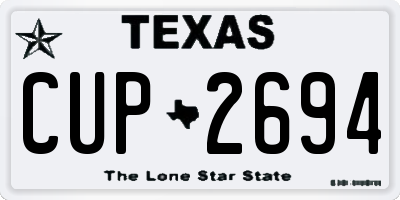 TX license plate CUP2694